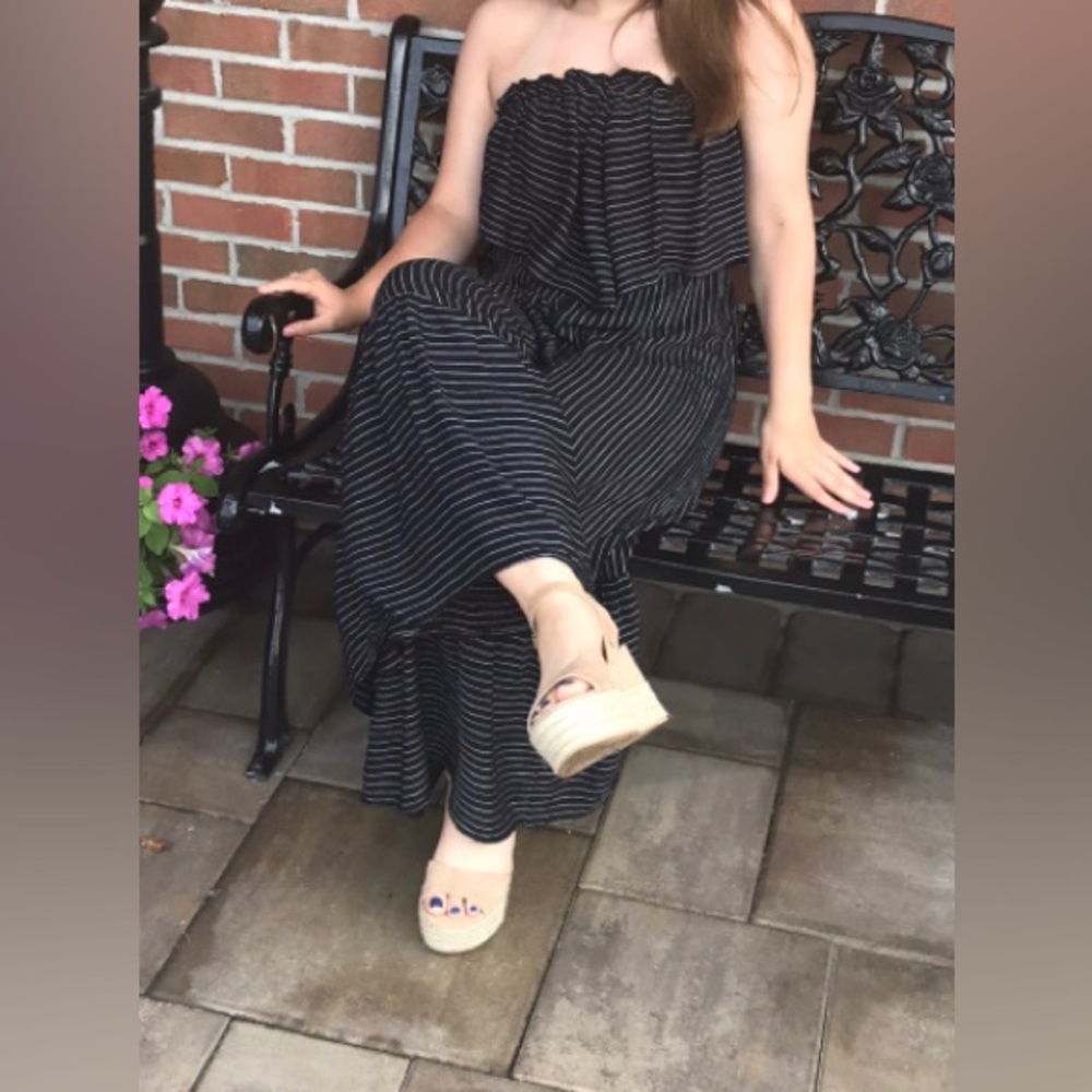 American Eagle Off the Shoulder Wide Leg Romper